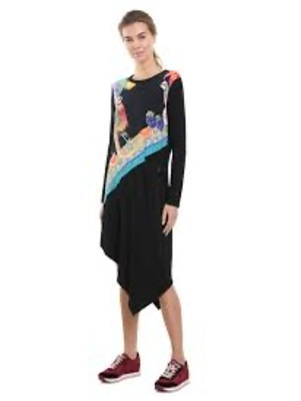 Desigual GYNEBRA Asymmetrical Avant Garde Tunic Dress XL Art to Wear Lagenlook